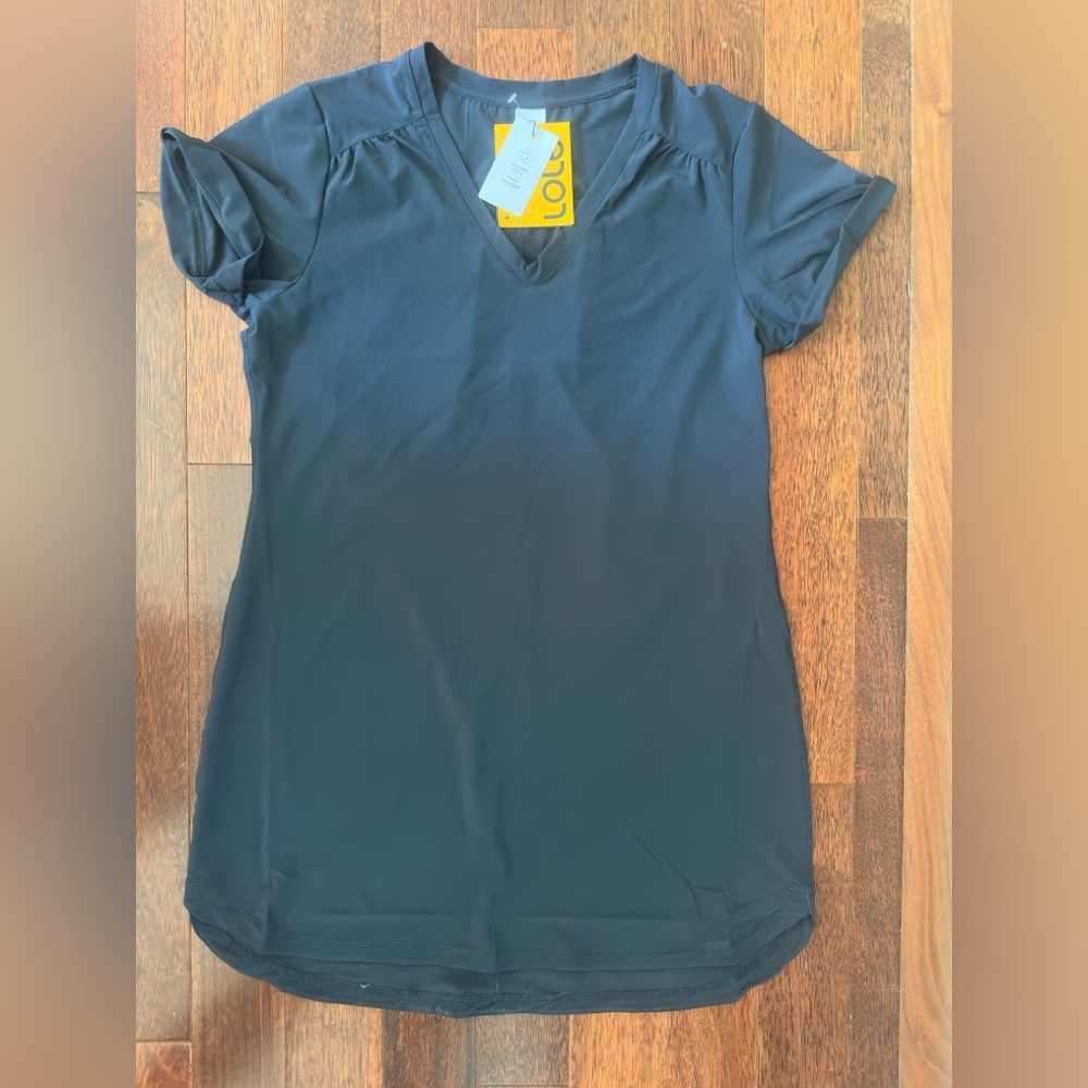 Lole Women's Blue/Gray V-Neck Short Sleeve Sports Dress. Small. NWT